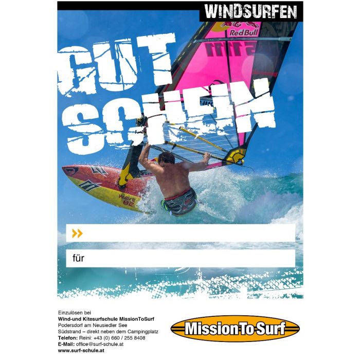 Gutschein - Windsurfen Einführungskurs 1 Tag